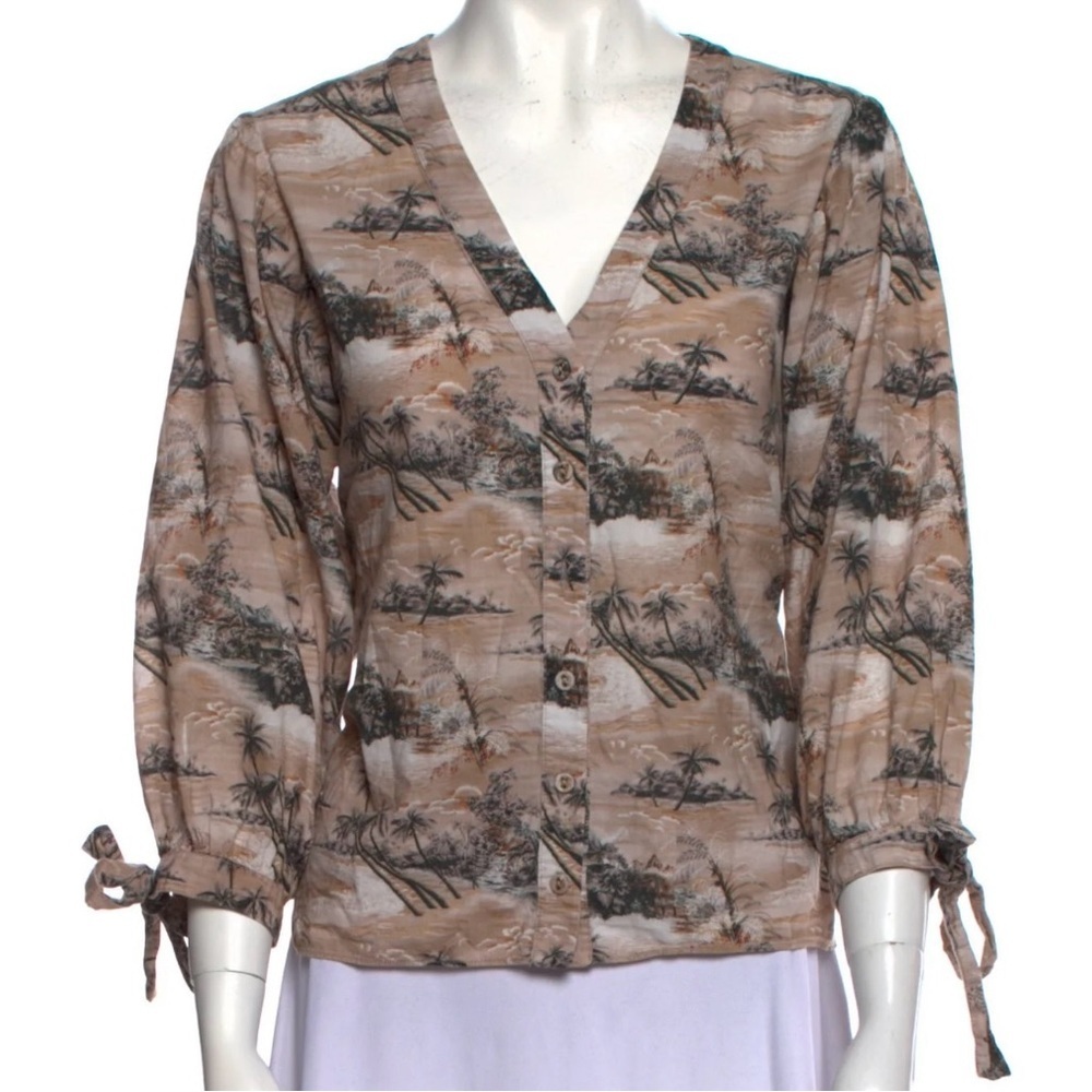Cara Cara Blouse Hawaiian Beige Aloha - Size S - 3/4
Sleeves